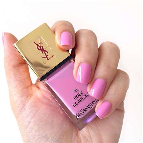 ysl nagellack rose scabiosa|YSL Rose Scabiosa (No. 48) La Laque Couture Nail Lacquer.